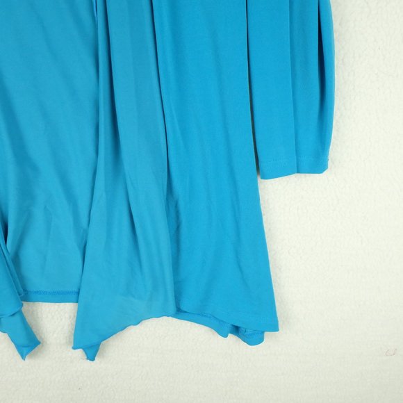 Bellissima Womens Cardigan Sweater Medium Blue Shawl Open Lightweight Stretchy - Picture 3 of 8